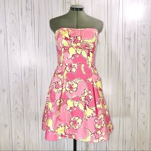 Lilly Pulitzer Pink Strapless Dress with Pockets
